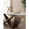 BONTEMPI tavolo fisso a botte con struttura ottone scuro BACH 53.75 200x116 cm - 53.75-M028-C130