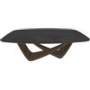 BONTEMPI tavolo fisso a botte con struttura ottone scuro BACH 53.75 200x116 cm - 53.75-M028-CR002