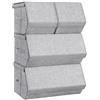 SONGMICS Set di 4 Scatole con Coperchio, Organizzatori Impilabili per Armadi, Contenitori con Chiusura Magnetica, Scatole in Tessuto, Struttura in Metallo, per Libri Vestiti, Grigio RLB22GY