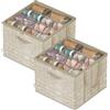 SONGMICS Organizer Scarpe, Set di 2, Ciascuno per fino a 16 Paia, Scatole Contenitori Scarpe, Maniglie, Coperchio Trasparente, per Camera da Letto Ingresso Armadio, Beige Cappuccino LSP602LF01