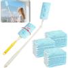 OFFCUP 32 Pezzi Ricariche per Spolverino, 360° Kit per Spolverare Elettrostatico Compatibile con Swiffer Duster, Piumini Cattura Polvere con 1 Manico 1 Telescopici Spolverini Usa e Getta