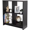 Iris Ohyama, Libreria Cube/Scaffale a giorno in legno/Mobile con 6 ripiani/Ripiano a giorno in legno, Modulare,Design, Ufficio, soggiorno, scuola - Wood Open Shelf - WOS-6 - Quercia grigia