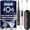 Oral-B iO6 Spazzolino Elettrico | Nero & Rosa | 3 Testine di Ricambio | Batteria a Lunga Durata | Custodia da Viaggio Premium | Confezione da 2 Spazzolini