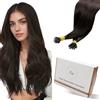 Hetto Extension Capelli Veri Nano Ring Marrone scuro - Remy Capelli Umani Estensioni, Invisibile Adesive, Look Naturale per Uso Quotidiano 50g 50ciocche 60cm