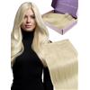 Fshine Extension Capelli Veri Extension Capelli Farfalla 40 cm Biondo Platino Double Weft PU OVO Micro Beads Setosa Feste Lavoro Quotidiani Colore 60
