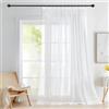 Deconovo Tende per Interni Moderne ed Eleganti con Fettuccia - 1 Pannello Tenda Voile Bianca 200x260 cm per Camera da Letto, Salotto o Soggiorno, Tessuto Traspirante, Facili da Installare
