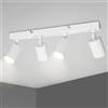 TaFiCo Faretto Soffitto GU10 - Faretti LED Soffitto Orientabili - Lampadario Soffitto Bianco - Faretti da Soffitto con 4 Luci - Lampadina Non Inclusa