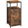 HOOBRO Armadietto, Armadio Compatto con Ripiano Regolabile, Tavolino, Industriale, Ripiani Aperti, Armadio da Terra, Comodino, Multifunzionale, Occupa Poco Spazio, Marrone Vintage EBF13CW01G1