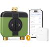 Meross Centralina Irrigazione WiFi 2 Vie MST200, Irrigazione Automatico & Controllo Remoto, Ritardo Pioggia & Monitoraggio Consumo Acqua, Compatibile con Apple Home, Alexa e Google Home, Verde, 2.4GHz
