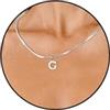 Esmoly Iniziale Collana Argento Oro 14K Choker con 26 Lettera A-Z Regalo Compleanno Donna 16+2 Inches (Argento G)