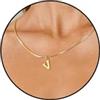 Esmoly Iniziale Collana Donna Argento Oro 14K Choker Donna con 26 Lettera A-Z Regalo Compleanno Donna 16+2 Inches (Oro V)