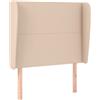 vidaXL Testiera con orecchie Marrone cappuccino 103x23x118/128 cm Pelle finta