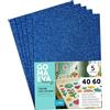 m-office Fogli di Gomma Eva Colorata Glitterata, Gomma Crepla per Scrapbooking, Scuola, Cartoncini Creativi, Lavoretti, Torte Scenografiche, Scuola o Progetti Artistici 40x60cm (Blu scuro, 5uds)