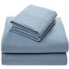 Comfort Spaces Comfort spazi - Lenzuolo di flanella di cotone Set, Solid Blue, Coppia