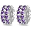 LNQOBU Clip Spacer Charme per Bracciale Argento Sterling 925 Pavé Zirconi Clip Lock Spacer Stopper Charms Bead