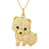 TANGPOET Corgi/Cocker Spaniel/Boxer/Chihuahua Ketter per donna e ragazza, in argento 925 con zirconi, ciondolo per cuccioli, regalo per gli amanti dei cani, mamma con catena da 20 + 2