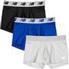 New Balance Men's 3 Boxer Brief No Fly, with Pouch, 3-Pack,Black/Team Royal/Concrete, X-Large (40-42)