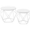VASAGLE Tavolino da CaffèRotondo, Set di 2 Tavolini ad Incastro, Stile Moderno, Piano Rimovibile, Struttura in Acciaio, Adatto per Soggiorno, Bianco Neve e Bianco Nuvola LET040W46