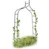 Relaxdays Arco da Giardino Decorazioni per Il Giardino Arco Piante Rampicanti, Metallo, 2.4 mt, Verde Scuro