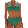 Yutdeng Bikini Costumi da Piscina Donna Due Pezzi Costume Sexy Scollo a V Push Up Imbottito e Slip Vita Alta Pancia Pieghe Contenitivo Costume da Bagno Curvy Modellante da Mare