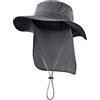 Magracy Cappello da Sole a Tesa Larga da Esterno da Donna Unisex in Rete UPF50+ Cappelli da Safari con Cappelli da Pesca con Risvolto sul Collo Grigio Chiaro