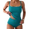 CheChury Tankini Donna Mare Costume da Bagno Due Pezzi Push Up Canottiera e Slip da Bagno Controllo Pancia Costumi Mare Donna Vita Alta Tankini Taglie Forti Sexy Swimwear Beachwear Piscina Spiaggia
