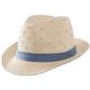 Magracy - Cappello estivo per bambini, in paglia, protezione solare, per bambini, Fedora Beach Hat denim 4-6 Anni
