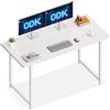ODK Scrivania per Computer, 120 x 48 cm, Scrivania da Ufficio e Postazione Lavoro, per Studio, Camera da Letto e Soggiorno, Bianca