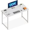 ODK Scrivania per Computer Salvaspazio, 100 x 48 cm, Scrivania da Ufficio e Postazione Lavoro, per Studio, Camera da Letto e Soggiorno, Bianca