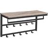HOOBRO Attaccapanni da Parete, Mensola da Muro con 10 Ganci, Barra Appendiabiti con Mensola, Ripiano Portaoggetti, 80 x 30 x 42 cm, per Ingresso, Bagno, Greige e Nero EBG12YM01