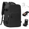 BJLFS Zaino da Viaggio con Sottovuoto Ryanair 40x30x20 Wizzair Bagaglio a mano 40x20x25 Ryanair con Pompa Borse da Cabina per Easyjet 45x36x20 con compressione sottovuoto,Zaino Casual per Laptop