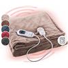 Klarstein Dr. Watson XL - coperta riscaldante elettrica, scaldaletto, termocoperta, 120 W, 3 regolazioni, timer, 180 x 130 cm, luce LED, protezione surriscaldamento, pile, beige