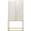 Kare Luxury Champagne Armadio Bar, Beige (Argento), 181 x 89 x 47 cm
