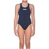 Arena Solid Swim Tech Costume Sportivo da Bambina, Nero (Black-White), 8-9
