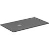 Ideal Standard - Ultra Flat S+, Piatto doccia rettangolare ultrasottile in resina effetto pietra, 160x90cm, Ideal Solid, Scarico lato corto, Grigio cemento
