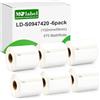 Molabel - 6 rotoli di etichette autoadesive S0947420, compatibili con DYMO, 102 mm x 59 mm, 3450 etichette grandi per la spedizione, adatte per DYMO LabelWriter 4XL