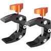 K&F CONCEPT Twin-Pack Morsetti Super Crab, fori filettati 1/4, apertura max 60 mm, compatibili con Magic Arm, per tubi tondi, superfici piane, monitor, luci LED e accessori fotografici