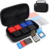 Kiorafoto Dual Protect XQD Card Case 32 Slot EVA PU Memory Card Holder | Scatola singola in plastica, impermeabile, antiurto, per 12 schede XQD/CFexpress Type-B e 20 SD SDXC SDHC