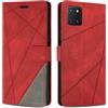 SONWO Cover per Samsung Galaxy Note 10 Lite, Flip Caso in PU Pelle Case Cover Custodia con Slot per Schede e Supporto Stand per Samsung Note 10 Lite, Rosso