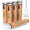 AKTTKA 8 batterie AAA ricaricabili al litio 1100 mWh, 1,5 V a tensione costante, con cavo USB-C 5V/2A 1‑vers‑4, per telecomandi, termometri, bilance
