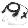 SUNDELY® Auricolare auricolare compatibile con radio Midland G15Pro G18 HYT Hytera BD505 HYT2100 PD405 PD505 TC-620 Walkie Talkie FBI Style Covert Acoustic Tube Big PTT a 2 pin con vite