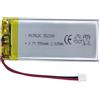 HXJNLDC Batteria ricaricabile al polimero di litio CC 3.7V 550mAh 502248, adatta per prodotti elettronici fai da te 3.7-5V con sostituzione della batteria a 2 fili incorporata e luci LED