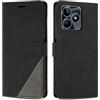 SONWO Cover per Realme C51 / Realme C53, Flip Caso in PU Pelle Case Cover Custodia con Slot per Schede e Supporto Stand per Realme C51 / Realme C53, Nero