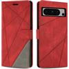 SONWO Cover per Google Pixel 8 PRO, Flip Caso in PU Pelle Case Cover Custodia con Slot per Schede e Supporto Stand per Google Pixel 8 PRO, Rosso