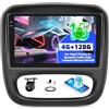 GOHHDL Android 15, 4G+128G GOHHDL Autoradio per Renault Trafic/Opel Vivaro B/Fiat Talento/Nissan NV300 con Carplay Android Auto, Touch Stereo da 9 Pollici con GPS WiFi GPS SWC FM RDS EQ Retrocamera&Mic