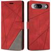 SONWO Cover per Google Pixel 8A 5G, Flip Custodia in PU Pelle, Cover a Libro Portafoglio con Slot per Schede e Supporto Stand per Google Pixel 8A 5G, Rosso