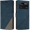 SONWO Cover per Xiaomi Poco M4 PRO 4G Custodia, Flip Caso in PU Pelle Case Cover Premium Portafoglio Custodia per Xiaomi Poco M4 PRO 4G, Supporto Stand, Slot per Schede, Blu