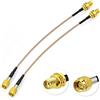 Eightwood Cavo Antenna DAB + Antenna Wlan Prolunga SMA Femmina a SMA Pigtail Cavo maschio RG178 15cm 2 pz per RC FPV Multicopter TX RX Router Rete wireless Bluetooth Wifi Antenna