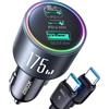 JOYROOM 175W 3 Porte Carica Batteria per Auto con Cavo USB-C 100W, [3 GaN Chip] Caricatore Auto USB C, PD100W & QC3.0 Accendisigari Auto per iPhone17/16/15/Samsung S25/Smartphone/iPad/MacBook/Laptop