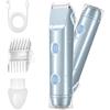 XkuiHF Rasoio Elettrico Donna, Rasoio Donna Inguine,Rasoio Elettrico Corpo Donna, nna Viso Bikini Corpo Tagliapeli corporeo per donna Epilatore per zona Bikini-Trimmer Impermeabile Uso a secco (Blu)